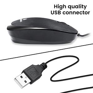 Zebronics Zeb-Power Wired USB Mouse, 3-Button, 1200 DPI Optical Sensor, Plug & Play, for Windows/Mac