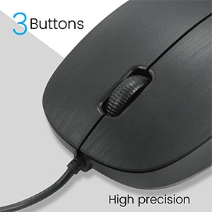 Zebronics Zeb-Power Wired USB Mouse, 3-Button, 1200 DPI Optical Sensor, Plug & Play, for Windows/Mac