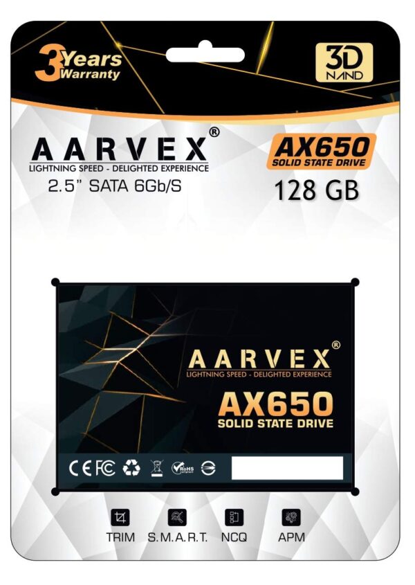 AARVEX AX650 2.5 SATA III SSD 6GB/S 128 GB