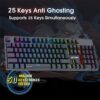 Ant Esports MK3400 V3 Pro Mechanical Gaming Keyboard, RGB 104 Keys Ultra-Slim LED Backlit USB Wired Keyboard with Blue Switch, Durable Keycaps/Anti-Ghosting/Spill-Resistant Mechanical Keyboard for PC