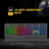 Ant Esports KM540 Gaming Backlit Keyboard and Mouse Combo, LED Wired Gaming Keyboard, Ergonomic & Wrist Rest Keyboard, Programmable Gaming Mouse for PC/Laptop/Mac Black