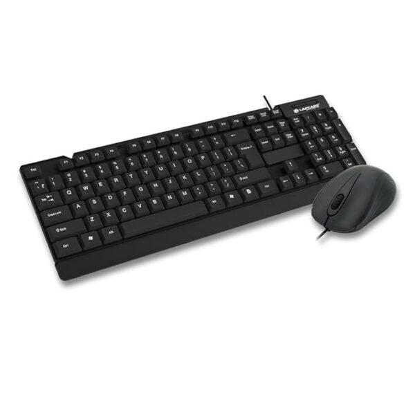 Lapcare E9 Wired Combo-Wired Keyboard and Mouse Set-USB, Ergonomic Design- Black