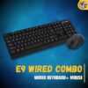 Lapcare E9 Wired Combo-Wired Keyboard and Mouse Set-USB, Ergonomic Design- Black