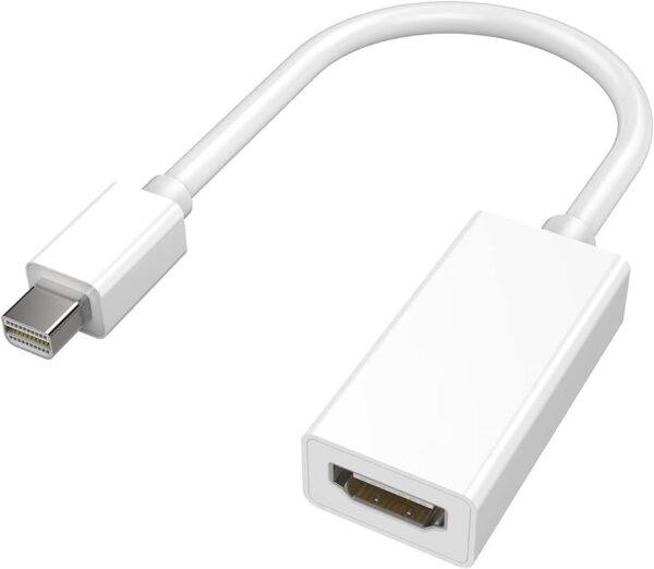 Mini DisplayPort to HDMI, Mini DP to HDMI Full HD Adapter Thunderbolt 1 & 2 Compatible Nickel-Plated Connector Cord Compatible for MacBook Pro, MacBook Air, Mac Mini, Microsoft Surface Pro 3/4