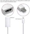 Mini Displayport To Hdmi, Mini Dp To Hdmi Full Hd Adapter (Thunderbolt Compatible) Gold-Plated Cord Compatible For Macbook Pro, Macbook Air, Mac Mini, Microsoft Surface Pro 3/4