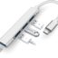 Sounce 4 in 1 Portable USB C Hub (Type-C to 4 USB-A Ports) with Aluminum Shell, USB Port Hub 3.0 Compatible for PC, Tablet, and Smartphone - White