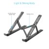 Portronics My Buddy K Portable Laptop Stand with Adjustable Height, Foldable, OverHeating Protection for Laptops & MacBooks (Grey)