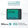 EVM 512GB 2.5-Inch SATA Internal SSD - 550MB/s Read & 500MB/s Write - 5-Year Warranty (EVM25/512GB)