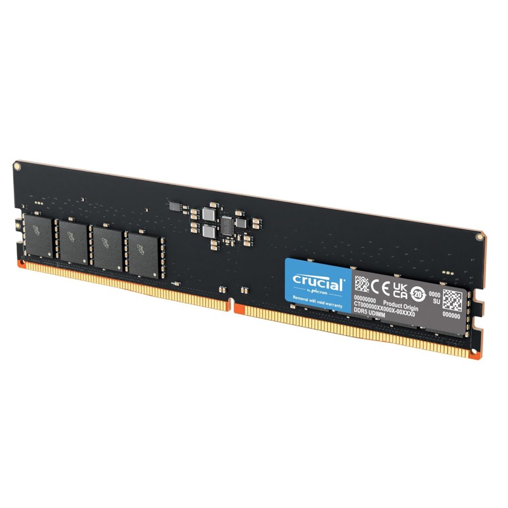 Crucial RAM 8GB DDR5 4800MHz CL40 Desktop Memory CT8G48C40U5 Black